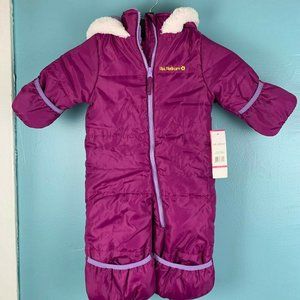 Pink Platinum Purple Hooded Snowsuit Size 12M